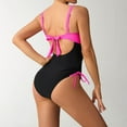 thumbnail image 6 of UTSJKR Women's Color Block Swimsuit Tummy Control One Piece Bathing Suits Twist Front Tie Side Swimwear Slimming Swim Suits Hot Pink XL, 6 of 6