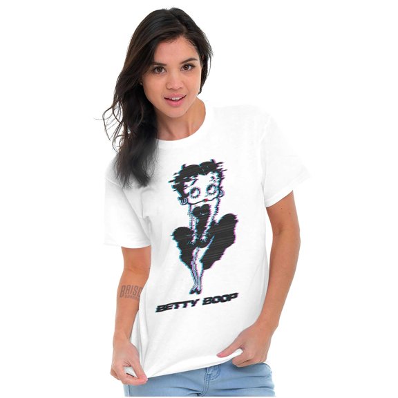 Classic Betty Boop Cartoon Glitch Short Sleeve Women's Graphic Tee Brisco Brands S