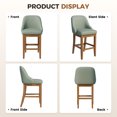 thumbnail image 6 of Bar Stool Set of 2, 26" Upholstered Counter Height Stools with Back, Solid Wood Legs, Faux Leather Bar Chairs for Kitchen Island, 6 of 10