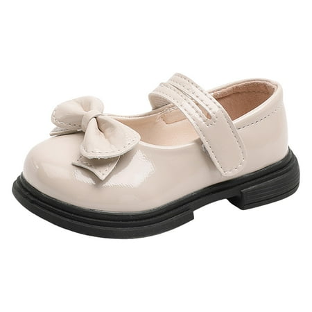 BOBOGOJP Toddler Boys Girls Dress Shoes Little Kids School Uniform Shoes Formal Casual Oxfords Wedding Church Loafer Flats (Beige 9.5)
