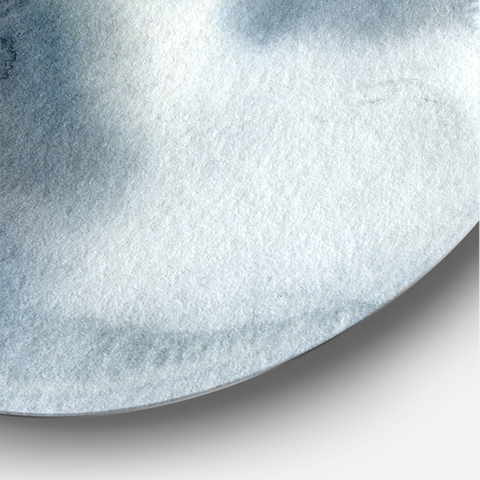 Designart 'Minimalistic Landscape of Mountains Snow and Trees' Modern Circle Metal Wall Art 36x36 - Disc of 36