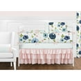thumbnail image 2 of Blue and Pink Floral Window Treatment Valance - Blush, vy, Green and White Shabby Chic Watercolor Rose Flower by Sweet Jojo Designs, 2 of 5