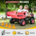 thumbnail image 3 of Rock Wheels 24V7AH 2 Seater 4WD Dumper Ride-On Construction Car, 4x200W Motors, Electric Tipping Dump Bed, Remote Control, LED Lights, Steam Spray, Helmet Included, 24" Seat - Pink, 3 of 10