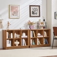 thumbnail image 4 of Joaxswe Wooden Bookcase with 6 Cube Storage, Kids Bookshelf with Curved Edge, Sturdy Toy Storage Organizer for Living Room, Playroom, Nursery, Brown, 4 of 8