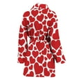 thumbnail image 2 of Red And White Heart Pattern Women Bathrobe One Size Univeral Fits Fashion Lightweight Plush Fleece Long Robe For Women, 2 of 3