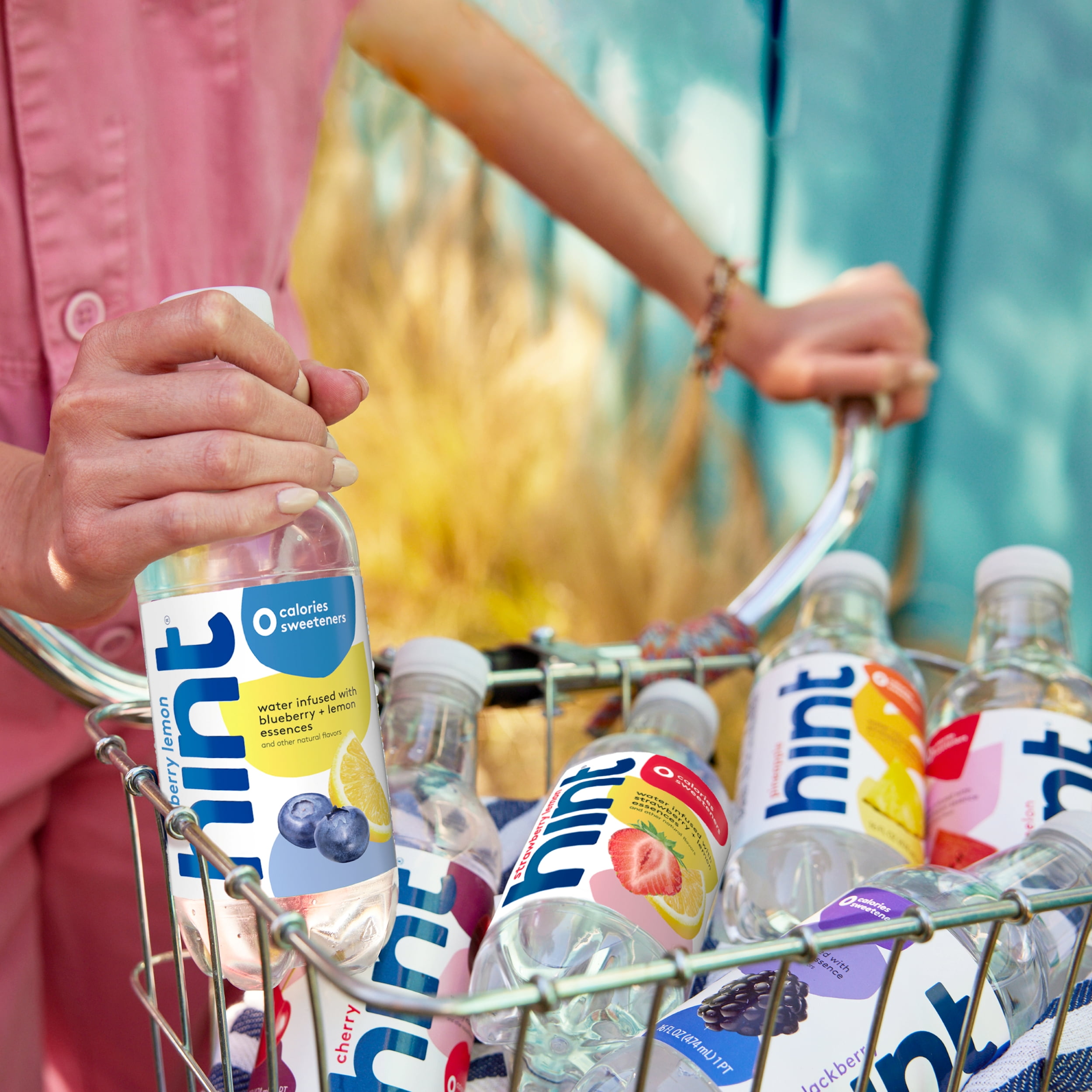 Hint Blue and White 6-Flavor Variety Pack Flavored Water, 16 fl oz, 24 Pack Plastic Bottles