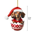 thumbnail image 3 of Dachshund Christmas Hanging Tag - Holiday Car Decor Keychain Gift, 3 of 5
