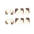 thumbnail image 2 of Mid-Length White & Purple Fake Nails Three Colors Mixed Stylish Fake Nails for a Pleasant DIY Nail Experience at Home  Glue Models, 2 of 8