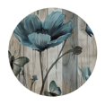 thumbnail image 4 of Orinice Flower Butterfly Wooden Fence Round Table Cover Stain Resistant Washable Indoor Outdoor Tablecloth Kitchen Dining Wedding Parties Outdoor Fitted 100% Polyester Fiber 38-42, 4 of 8