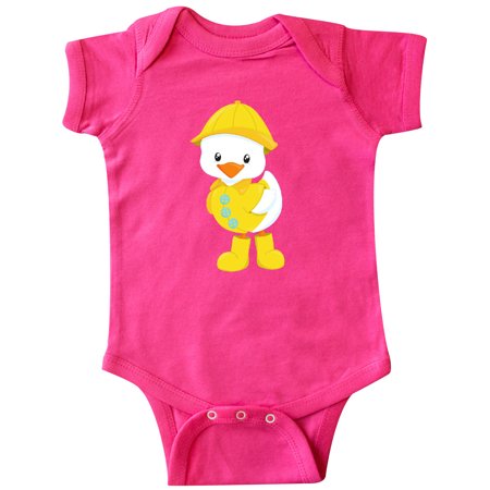 

Inktastic Cute Duck In Yellow Raincoat And Boots Baby Duck Gift Baby Boy or Baby Girl Bodysuit