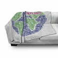 thumbnail image 3 of Feminist Soft Flannel Fleece Blanket, Gender Equality and Womens Right All over the World Theme Globe Shape, Cozy Plush for Indoor and Outdoor Use, 60" x 80", Indigo Fern Green Pink, by Ambesonne, 3 of 6