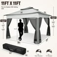 thumbnail image 3 of COBIZI Outdoor Canopy Gazebo 11x11 Pop up Gazebo Patio Gazebo with Mosquito Netting Outdoor Canopy Shelter with 121 Square feet of Shade for Outdoor Lawn, Garden, Backyard and Deck, Gray, 3 of 14