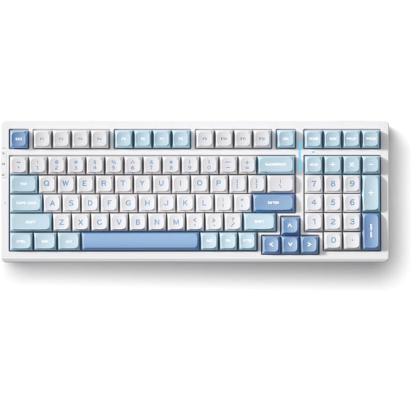 Teclado inalámbrico para juegos MCHOSE G98 PRO con tres modos azul y blanco
