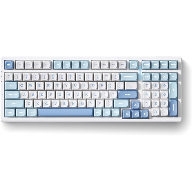 Teclado inalámbrico para juegos MCHOSE G98 PRO con tres modos azul y blanco