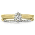 thumbnail image 3 of 0.25 Carat (ctw) 14K Yellow Gold Marquise & Round Cut Diamond Ladies Bridal Halo Style Engagement Ring Matching Band Set, 3 of 4