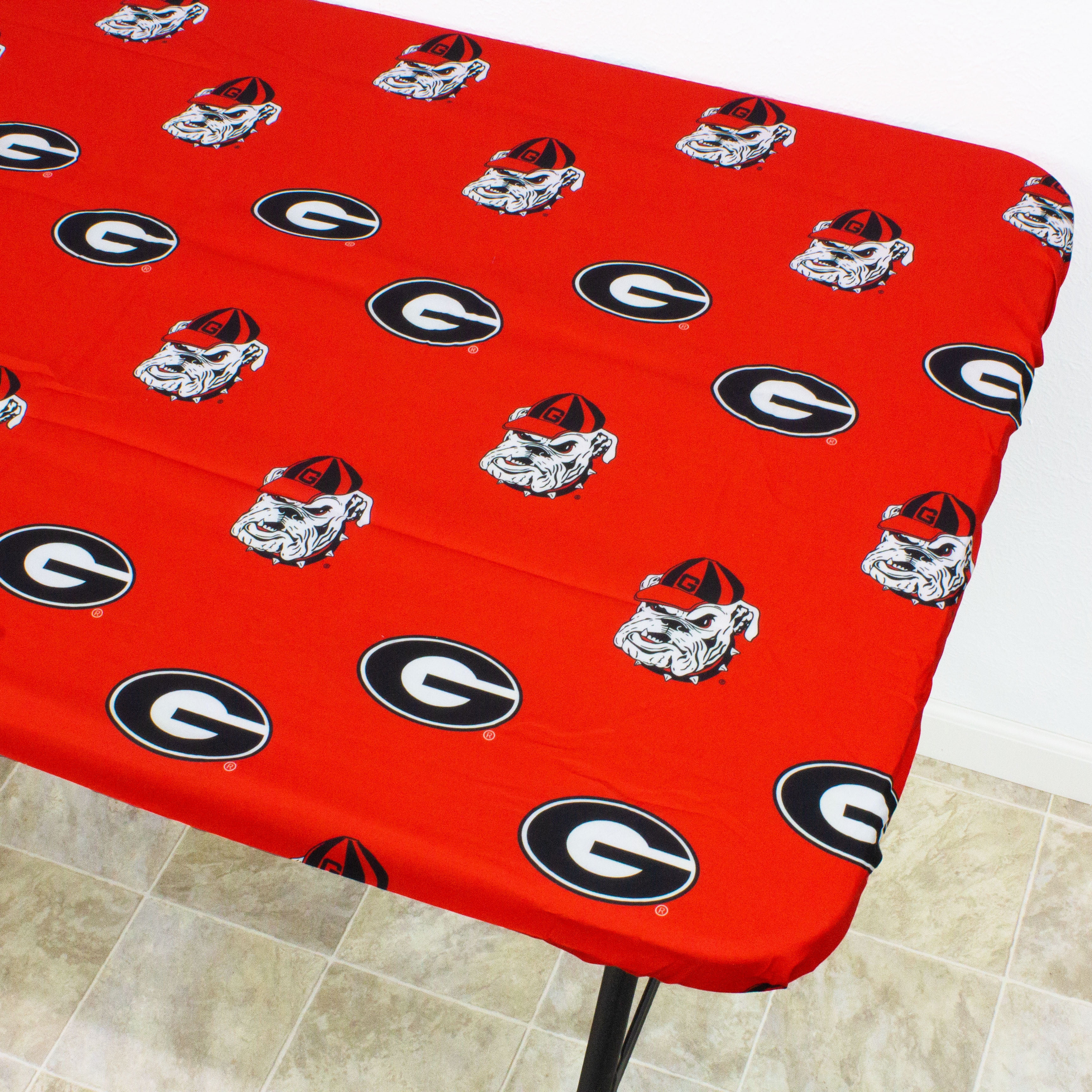 College Covers Georgia Bulldogs Tailgate Fitted Tablecloth, 72" x 30", 6 ft Table Cover
