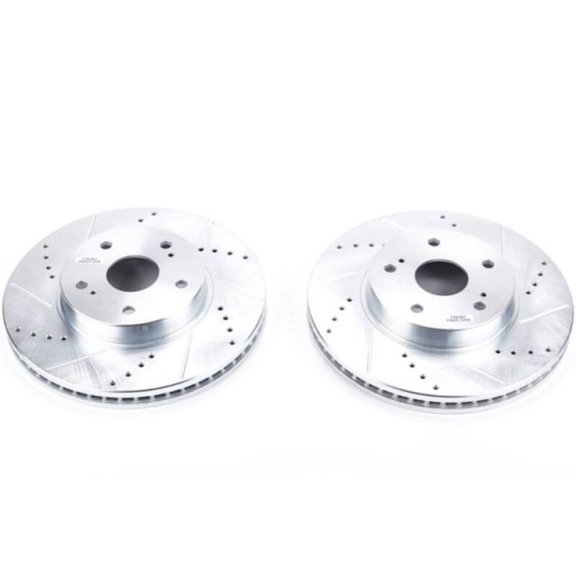 Power Stop Front Pair of Drilled and Slotted Brake Rotors JBR1717XPR