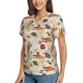 thumbnail image 2 of Honeii Cute Vegetables Print Women's Classic V-Neck T-Shirt,Womens Fashion Tops,Stylish Everyday Top for Women, Casual Summer Spring Outfits Clothes-Small, 2 of 5