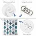 thumbnail image 4 of Bohemia Shower Curtain, Waterproof Shower Curtains for Bathroom, Vintage Moroccan Geometric Pattern Blue Green Gray Washable Fabric Bathtub Curtain Set Bath Decor with 12 Hooks 72"x78", 4 of 8