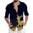 thumbnail image 3 of Playeras Deportivas Para Hombre, Camiseta De Manga Corta Con Solapa Y Estampado Digital 3D De Papá Noel Navideño, 3 of 7