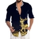 thumbnail image 3 of Playeras Deportivas Para Hombre, Camiseta De Manga Corta Con Solapa Y Estampado Digital 3D De Papá Noel Navideño, 3 of 7
