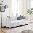 thumbnail image 2 of Loveseat Sofa, Tufted, White, Fabric, Living Room Lounge Cafe Lobby Hospitality Restaurant, Modern Contemporary, HB37022, 2 of 11