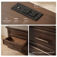 thumbnail image 4 of COLAMY 3-Drawer Nightstand with USB Charging Station, Oversized Wood Bedside Table, Tall Storage End Table for Bedroom, Dark Walnut, 1-Pack, 4 of 10