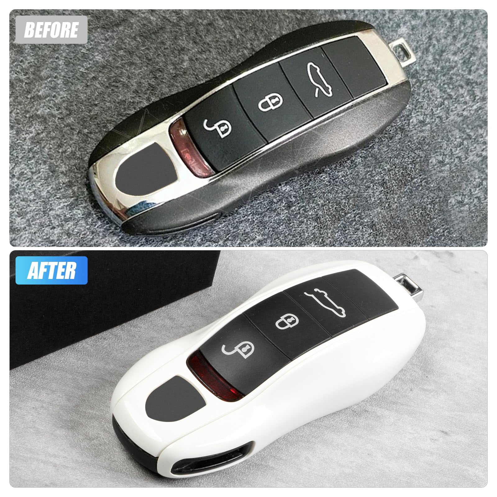Aojezoor Porsche Key Fob Cover – Chinese Style Shell For Cayenne, Panamera, 911, Macan, Boxster, Cayman (Old Style Key) - View #11