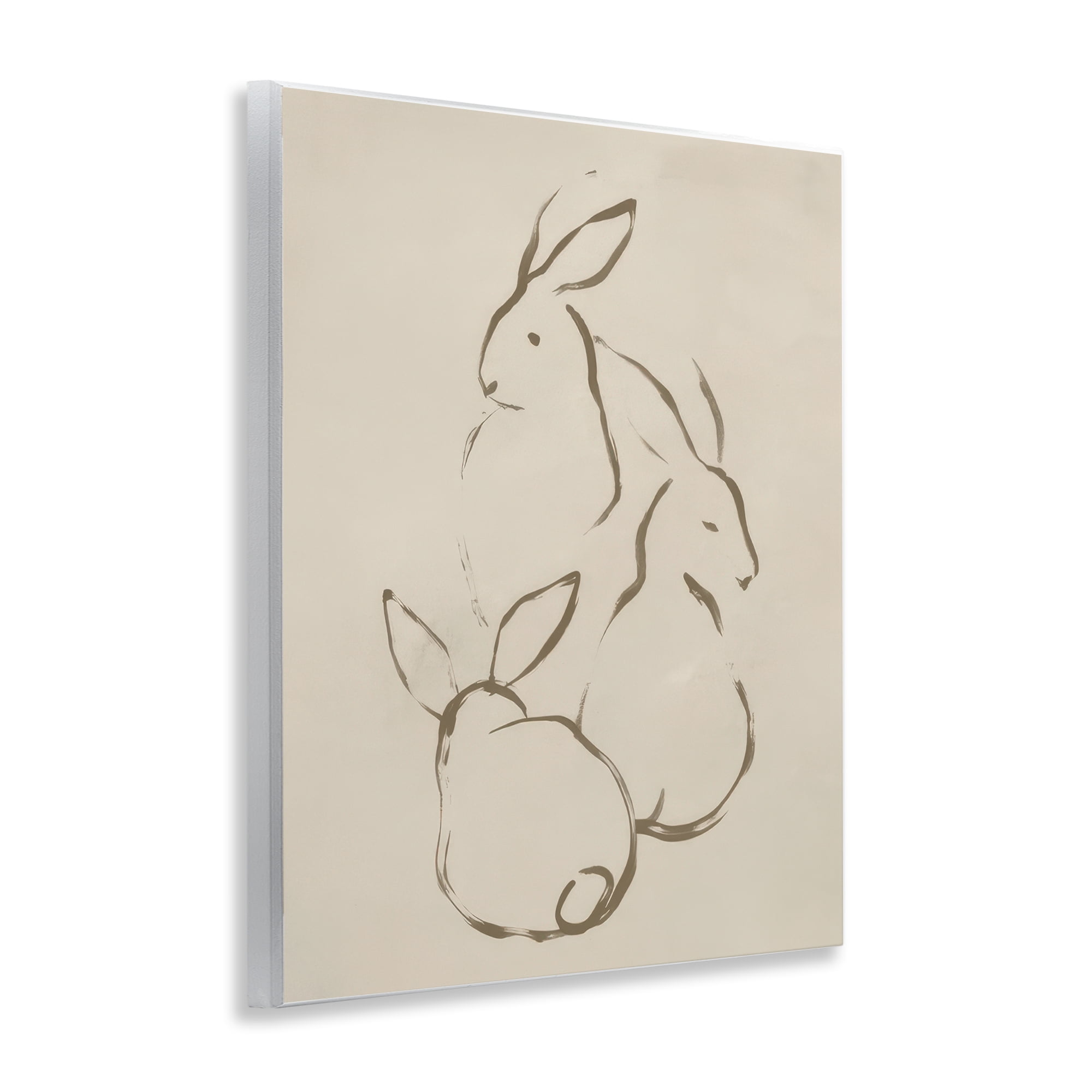 Stupell Industries Earthtone Rabbit Sketch Animals Drawing Unframed Art Print Wall Art, 11 x 14