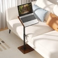 thumbnail image 2 of Sofa Armrest Tray Table for Couch Swivel Height Adjustable End for Small Spaces Snack Side Table for Bed or Chair with Phone & Tablet Slot (Rustic ), 2 of 6