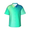 thumbnail image 1 of Balery blue green colors Camisas hawaianas de manga corta para hombre, camisas playeras de corte holgado, camisas de vacaciones con botones,Small, 1 of 7