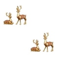thumbnail image 2 of Transemion 2Pcs Nordic Style Deer Figurines Home Animal Decoration Tabletop Art Gold 2Set, 2 of 6