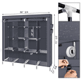 thumbnail image 3 of Tcbosik 67 inch Portable Closet, Freestanding Clothes Organizer with Non-Woven Fabric Cover, Heavy Duty Wardrobe with Side Pockets, Storage Shelves and Hanging Rods for Bedroom, Gray, 3 of 7