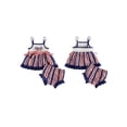 thumbnail image 2 of BemeyourBBs Newborn Baby Girl 4th of July Outfit Baby Girl Patriot Independent Day Clothes Red White Blue Stripe Star Print Strap Cami Tops Shorts Set Baby Girls Summer 2-Piece Outfit, 2 of 9