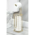 thumbnail image 2 of mDesign Metal Free Stand Bathroom 3 Roll Toilet Paper Holder Storage, Soft Brass, 2 of 5