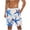 Blue, variant on Shorts for Men Hawaiian Print Pockets Casual Elastic Waist Drawstring Beach Shorts Blue XXL