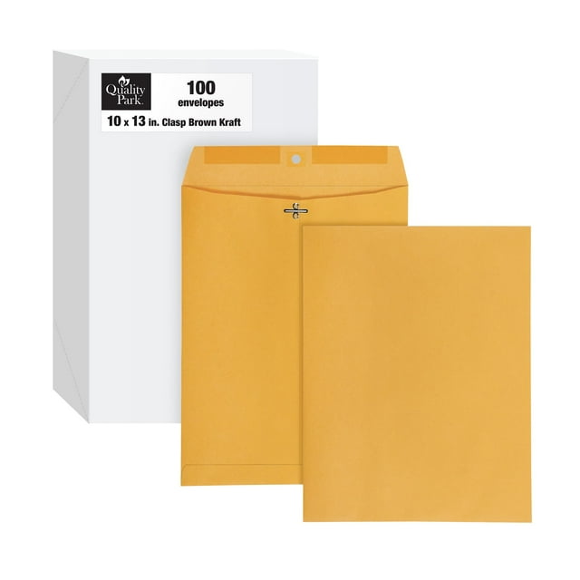 Sobres con cierre Quality Park, 10 x 13 cm, 28 libras, papel kraft, 100 unidades