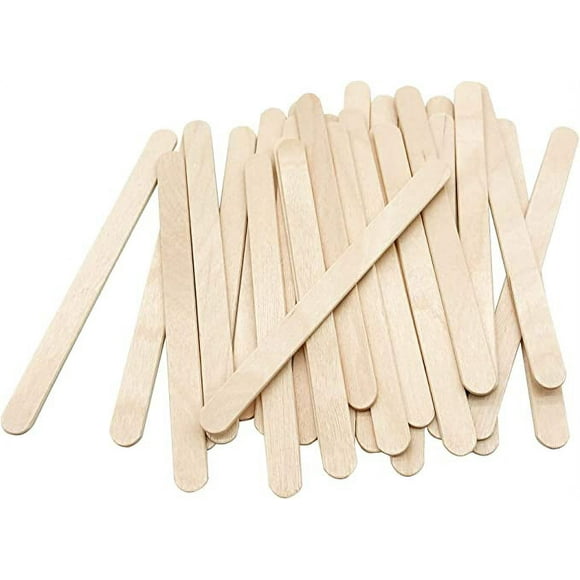 Zhuge 200 Pcs Craft Sticks Ice Cream Sticks Natural Wood Popsicle Craft Sticks 4.5 inch Length Treat Sticks Ice Pop Sticks for DIY Crafts