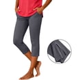 thumbnail image 2 of Oiangi Capri Leggings with Pockets for Women High Waist Stretchy Yoga Capris Slim Fit Zipper Hem Workout Crop Pants Dark Gray S, 2 of 8