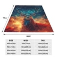thumbnail image 3 of Bixox Fleece Blanket Celestial Stag Cosmic Glow Pattern Super Soft Double-Sided Microfiber Flannel Blanket for Sofa, Bed, Couch,Suitable for All Seasons - 80"x60", 3 of 5