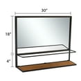thumbnail image 3 of 30"x22" Home Decorative Rectangle Iron Wall Mounted Mirror with Shelf,Black, 3 of 6