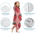 thumbnail image 7 of Red Strawberry Plants Fruit Pink Pattern Hooded Bath Towel，60"x35" for Ages 3 To 12 Kids, Quick Dry Lightweight Soft Microfiber Hood Beach Towel Cover Up for Kids, 7 of 7