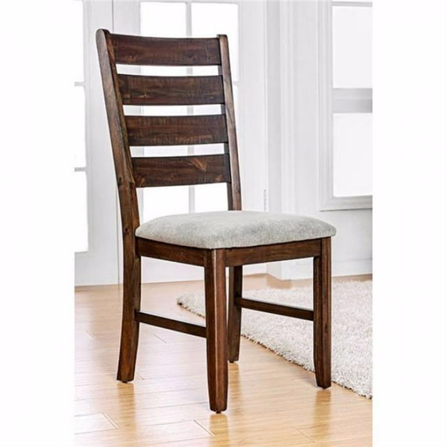 Benzara BM131274 Wallis Chaise de Transition en Noyer - Lot de 2