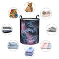 thumbnail image 3 of DouZhe Waterproof Collapsible Large Laundry Baskets, Fantasy Fractal Spiral Prints Circular Hamper with Handles, 3 of 6