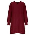 thumbnail image 4 of Dresses for Women Solid Color Casual Long Sleeved V-neck Side Pocket Casual Fashion Dress Floral Vocation Beach Sundress, 4 of 6