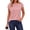 Pink, variant on Women's Cap Sleeve T Shirts Casual Cotton Loose Fit Crew Neck Summer Tee Basic Tops for Women