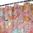 thumbnail image 3 of Coastal Crab Shower Curtain - Sea Life Tropical Design, Water Resistant Washable Fabric Bathroom Set with Reusable Hooks,72x72in, 3 of 5
