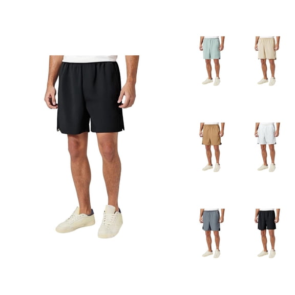 Mens Shorts Summer Casual Lightweight Breathable Elastic Waist Wide Straight Leg Relaxed Fit Shorts with Pockets