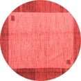 thumbnail image 1 of Ahgly Company Machine Washable Indoor Round Abstract Red Modern Area Rugs, 3' Round, 1 of 4
