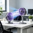 thumbnail image 7 of Rechargeable Floor Fan, Strong Wind Adjustable Speed, Portable Table Or Stand Use, Quiet Air Circulation Cooling, Ideal Home Office Bedroom Living Room, Gray, 7 of 7